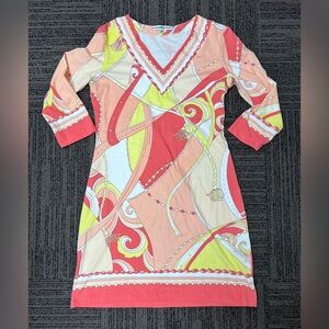 Barbara Gerwit V Neck 3/4 Sleeve Tshirt Dress - Size Medium